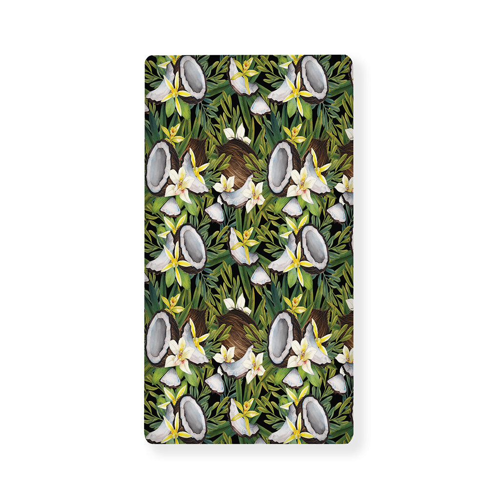 Vanilla Flower And Coconut Pattern Print Baby Crib Sheet