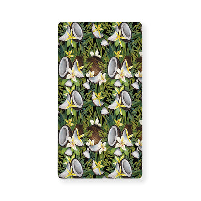 Vanilla Flower And Coconut Pattern Print Baby Crib Sheet