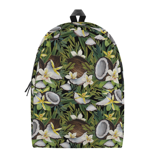 Vanilla Flower And Coconut Pattern Print Backpack