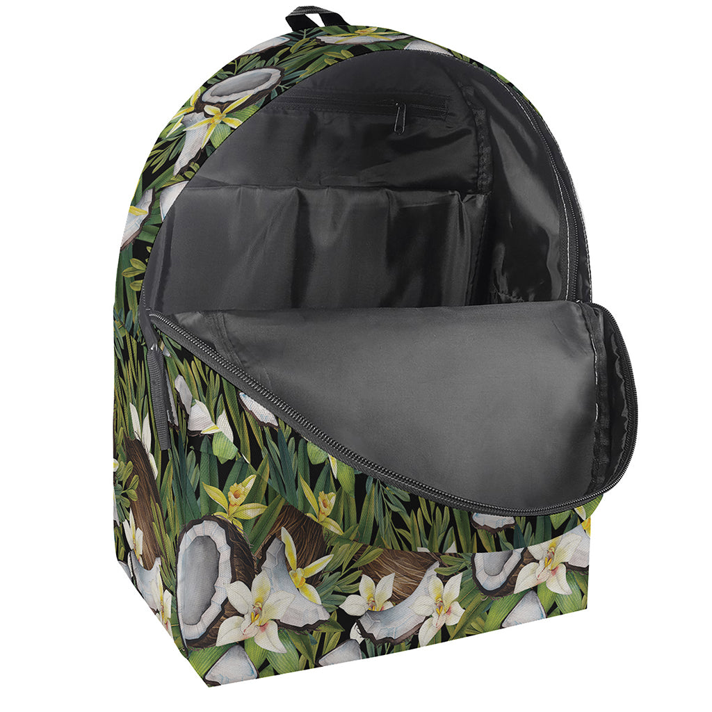 Vanilla Flower And Coconut Pattern Print Backpack