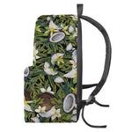 Vanilla Flower And Coconut Pattern Print Backpack