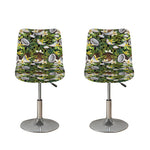 Vanilla Flower And Coconut Pattern Print Bar Stool Covers