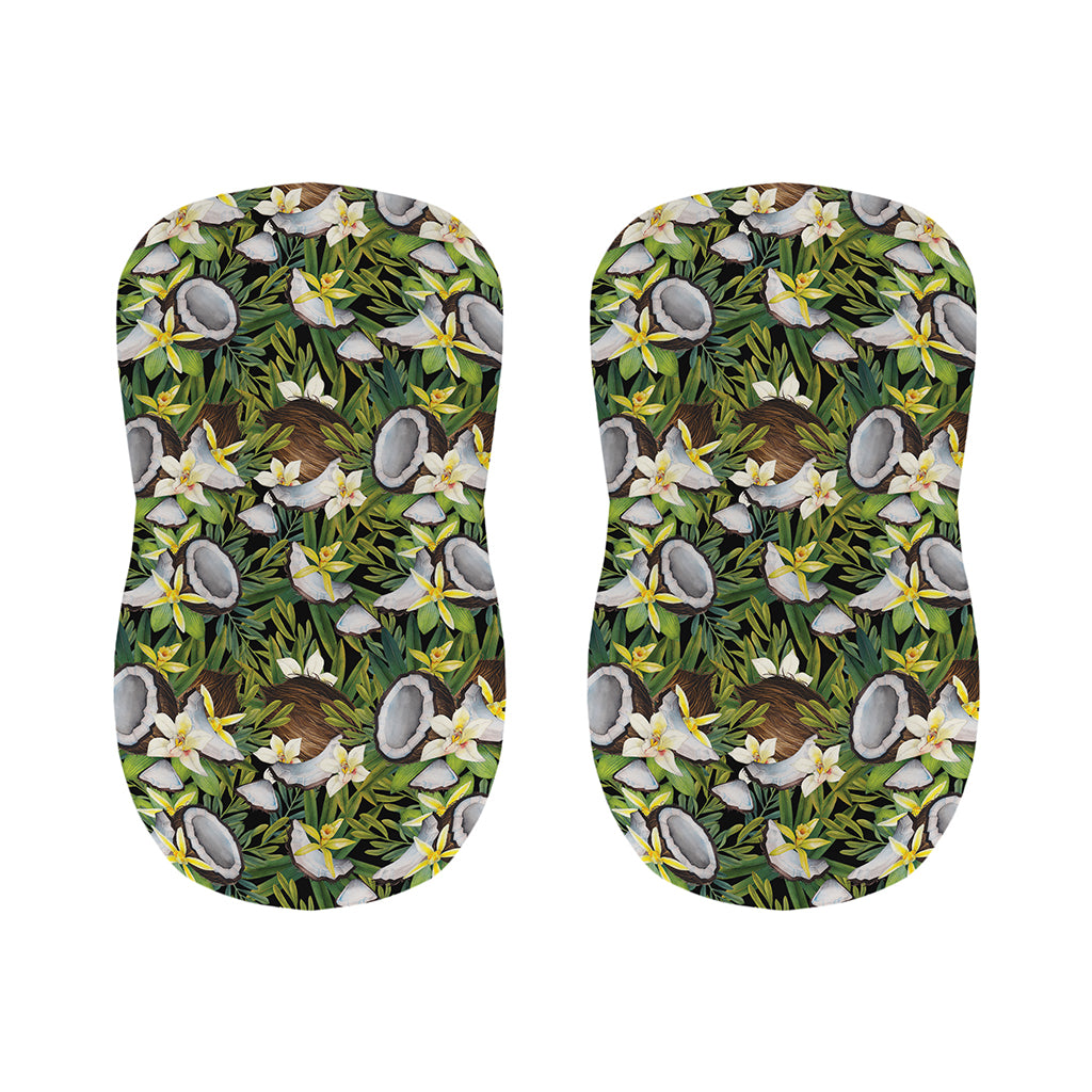 Vanilla Flower And Coconut Pattern Print Bar Stool Covers