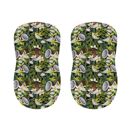 Vanilla Flower And Coconut Pattern Print Bar Stool Covers