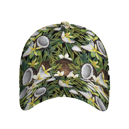 Vanilla Flower And Coconut Pattern Print Baseball Cap