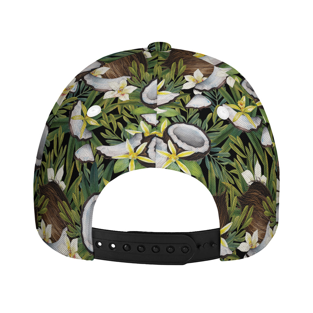 Vanilla Flower And Coconut Pattern Print Baseball Cap