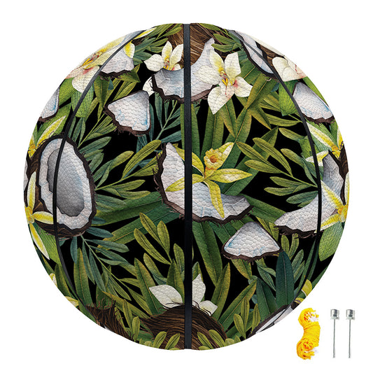Vanilla Flower And Coconut Pattern Print Basketball