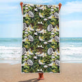 Vanilla Flower And Coconut Pattern Print Beach Towel