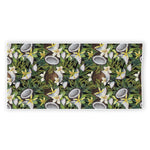 Vanilla Flower And Coconut Pattern Print Beach Towel