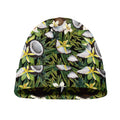 Vanilla Flower And Coconut Pattern Print Beanie