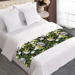 Vanilla Flower And Coconut Pattern Print Bed Runner