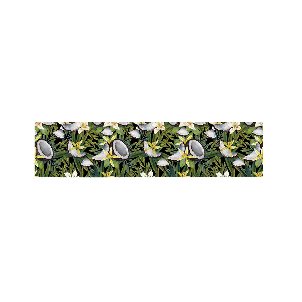 Vanilla Flower And Coconut Pattern Print Bed Runner