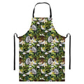 Vanilla Flower And Coconut Pattern Print Bib Apron With Pocket