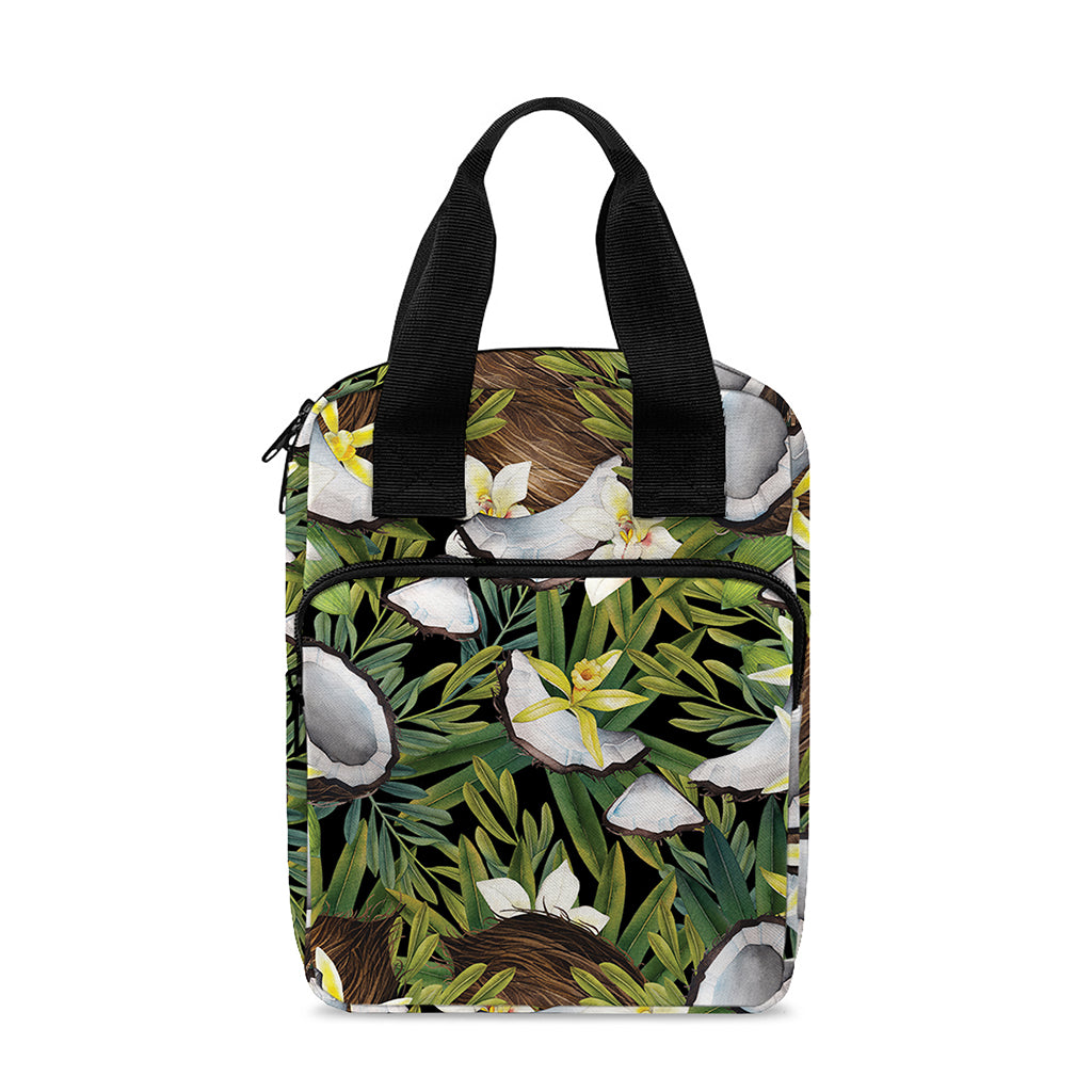 Vanilla Flower And Coconut Pattern Print Bible Tote Bag