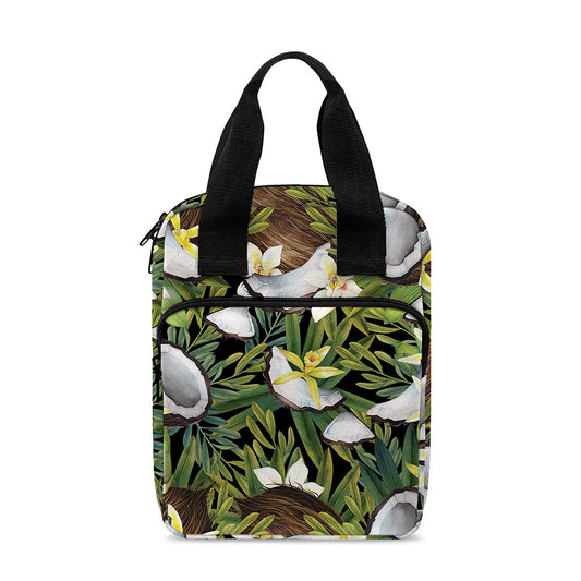 Vanilla Flower And Coconut Pattern Print Bible Tote Bag