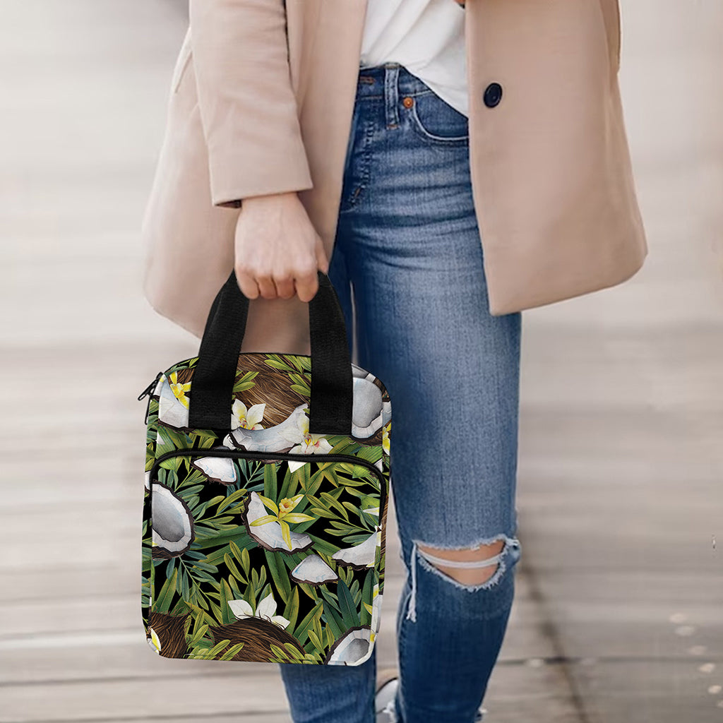 Vanilla Flower And Coconut Pattern Print Bible Tote Bag