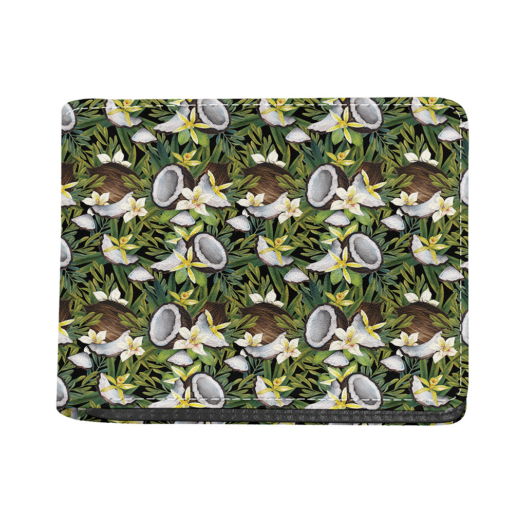 Vanilla Flower And Coconut Pattern Print Bifold Wallet