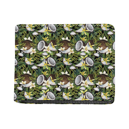 Vanilla Flower And Coconut Pattern Print Bifold Wallet