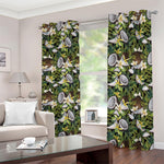 Vanilla Flower And Coconut Pattern Print Blackout Grommet Curtains