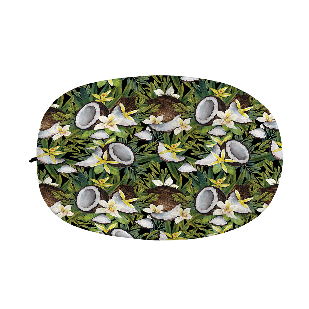 Vanilla Flower And Coconut Pattern Print Car Side Mirror Covers