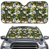 Vanilla Flower And Coconut Pattern Print Car Windshield Sun Shade