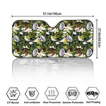 Vanilla Flower And Coconut Pattern Print Car Windshield Sun Shade