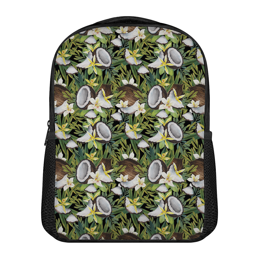 Vanilla Flower And Coconut Pattern Print Casual Backpack