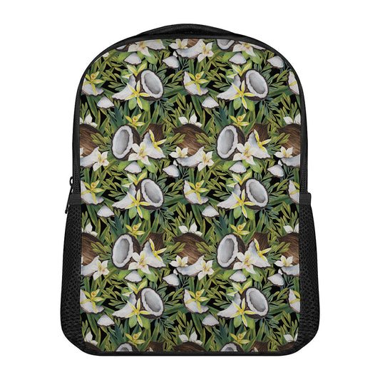 Vanilla Flower And Coconut Pattern Print Casual Backpack
