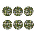 Vanilla Flower And Coconut Pattern Print Coaster Set