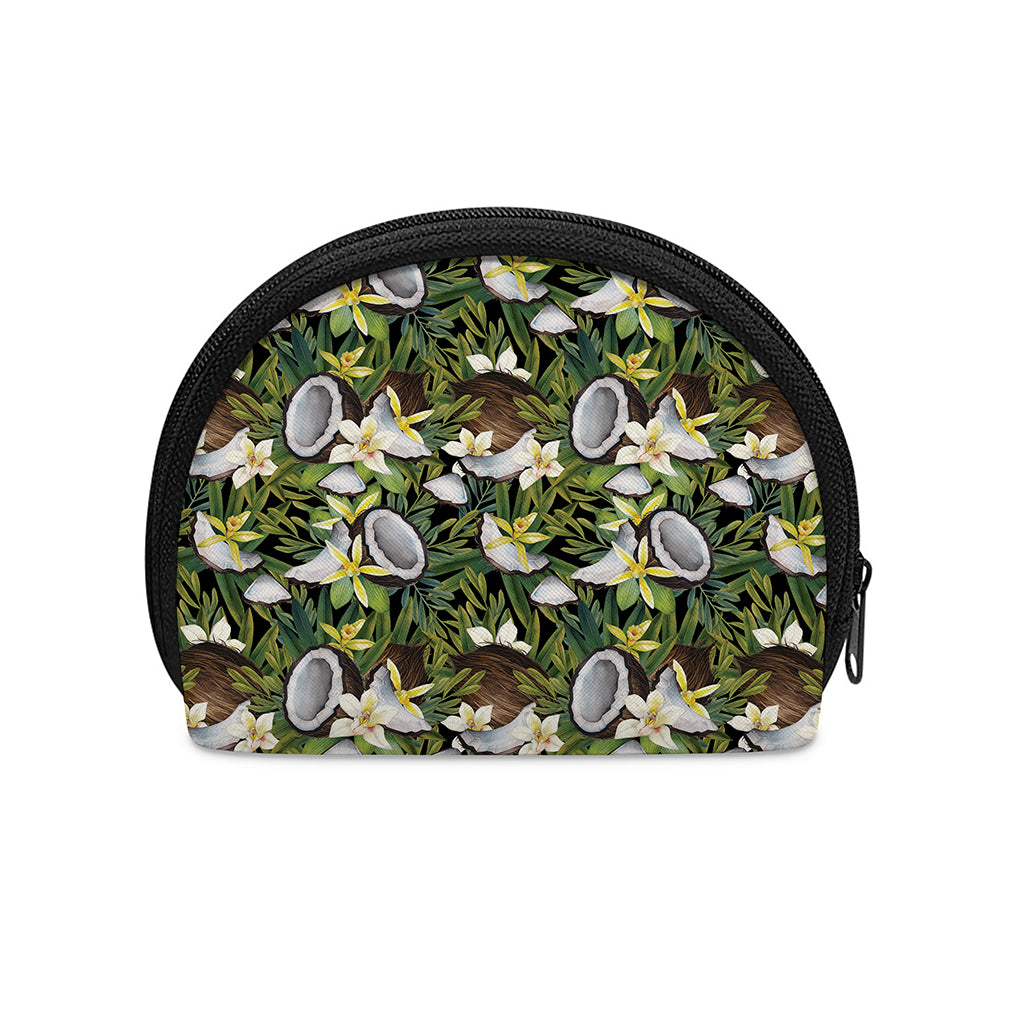 Vanilla Flower And Coconut Pattern Print Coin Purse