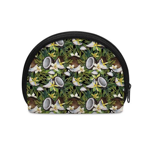 Vanilla Flower And Coconut Pattern Print Coin Purse