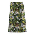 Vanilla Flower And Coconut Pattern Print Cotton Front Slit Maxi Skirt