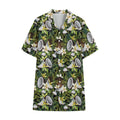 Vanilla Flower And Coconut Pattern Print Cotton Hawaiian Shirt