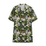 Vanilla Flower And Coconut Pattern Print Cotton Hawaiian Shirt