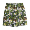 Vanilla Flower And Coconut Pattern Print Cotton Shorts