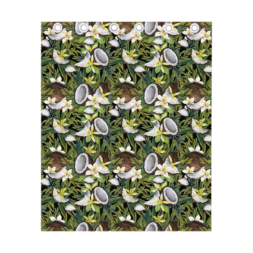 Vanilla Flower And Coconut Pattern Print Curtain