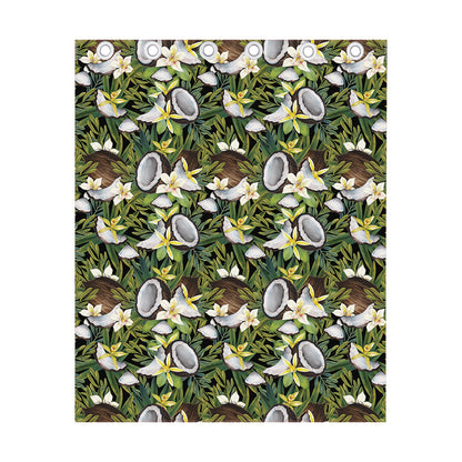 Vanilla Flower And Coconut Pattern Print Curtain