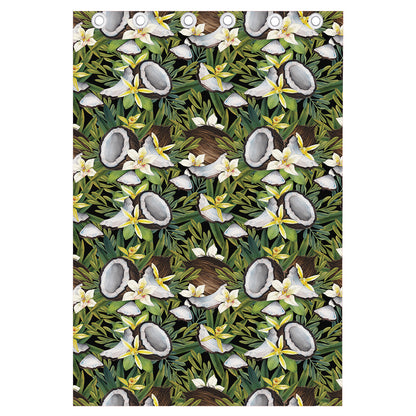 Vanilla Flower And Coconut Pattern Print Curtain