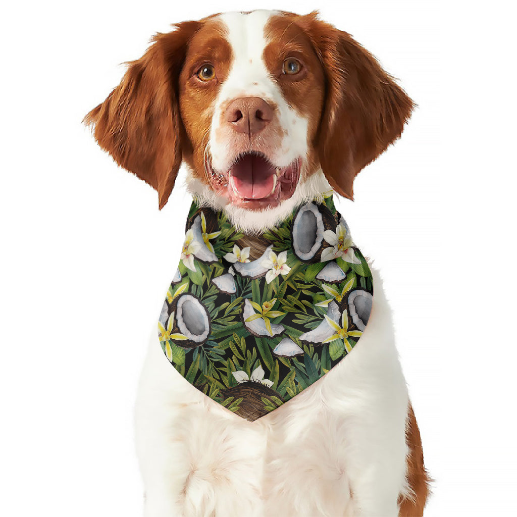 Vanilla Flower And Coconut Pattern Print Dog Bandana