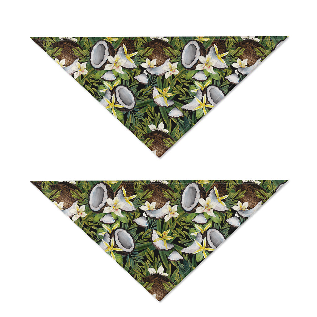 Vanilla Flower And Coconut Pattern Print Dog Bandana