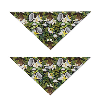 Vanilla Flower And Coconut Pattern Print Dog Bandana