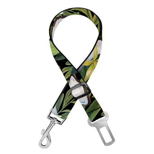 Vanilla Flower And Coconut Pattern Print Dog Seat Belt