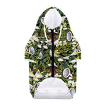 Vanilla Flower And Coconut Pattern Print Dog Zip Up Hoodie