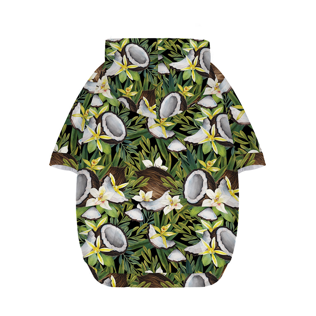 Vanilla Flower And Coconut Pattern Print Dog Zip Up Hoodie