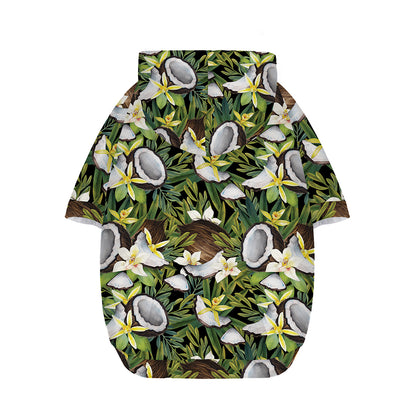 Vanilla Flower And Coconut Pattern Print Dog Zip Up Hoodie
