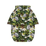 Vanilla Flower And Coconut Pattern Print Dog Zip Up Hoodie