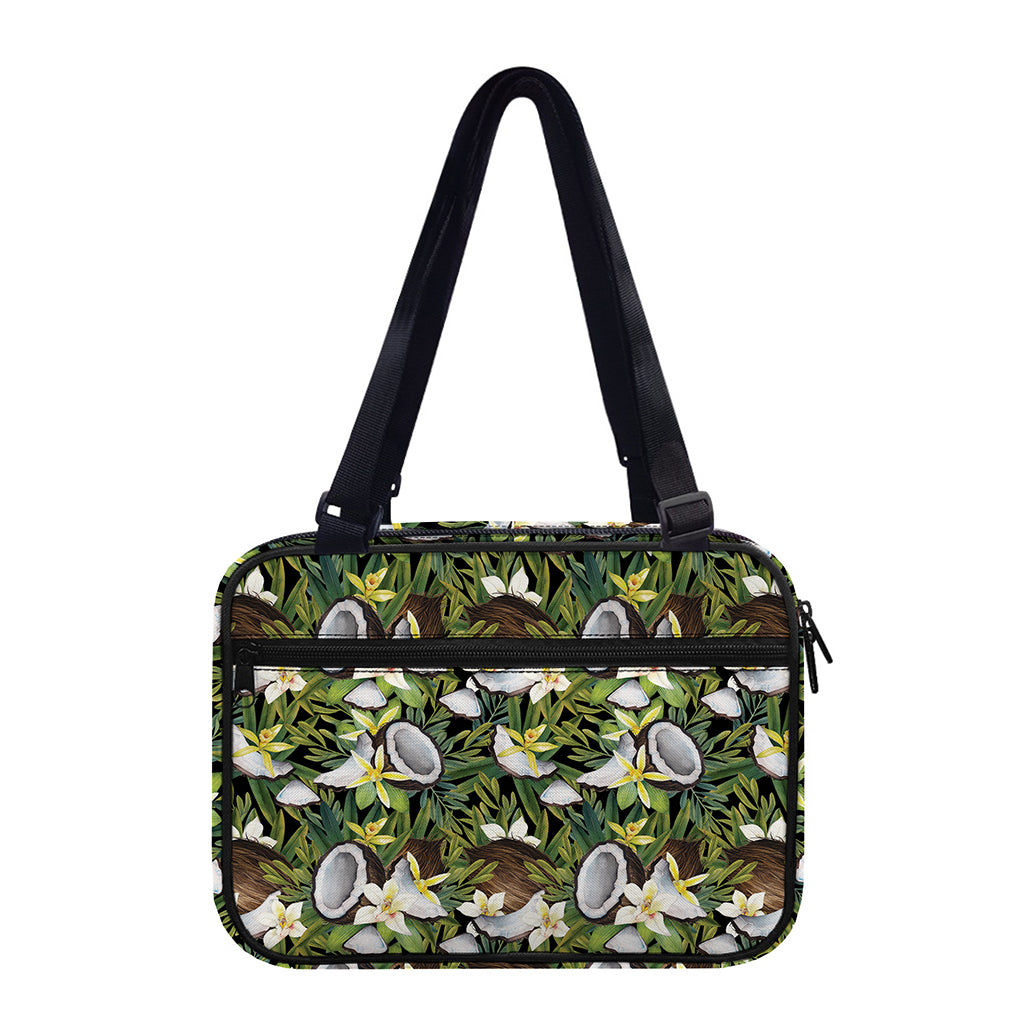 Vanilla Flower And Coconut Pattern Print Double Strap Bible Bag