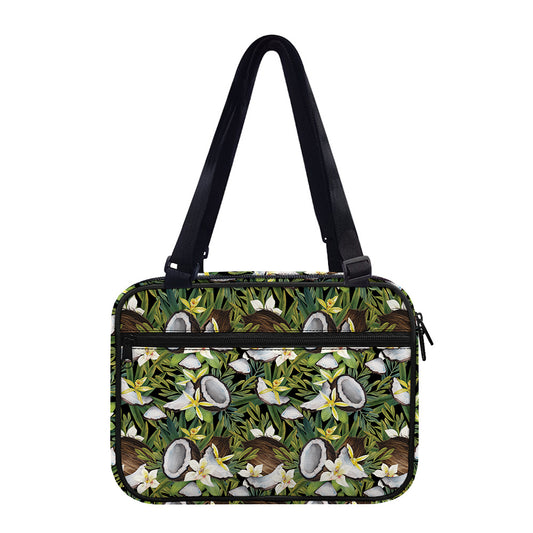 Vanilla Flower And Coconut Pattern Print Double Strap Bible Bag