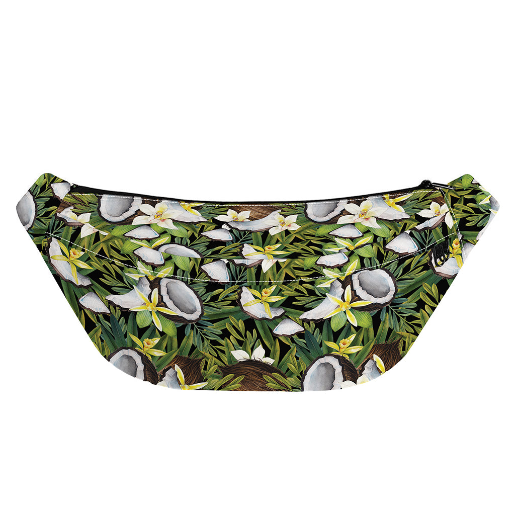 Vanilla Flower And Coconut Pattern Print Fanny Pack
