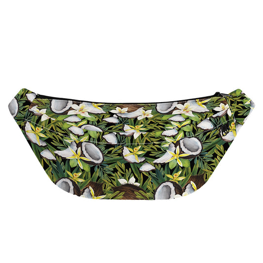 Vanilla Flower And Coconut Pattern Print Fanny Pack
